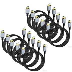 8K HDMI 2.1 Cable 6 FT 2-Pack, 48Gbps Ultra High Speed 8K HDMI to HDMI Cord 6FT for eARC ARC, 8K@60Hz, 4K@144Hz, HDCP 2.2&2.3, HDR 10, eARC Compatible for ps5 /Vizio/SoundBar/Roku TV/BluRay