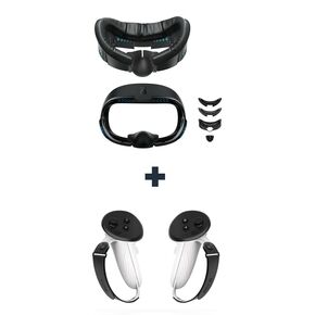 AMVR Face Cover Pad Facial Interface Compatible with Meta/Oculus Quest 3 Accessories&AMVR Controller Grips Compatible with Meta/Oculus Quest 3