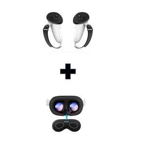 AMVR Controller Grips Compatible with Meta/Oculus Quest 3, Silicone Accessories & Lens Protector Cover Compatible with Apple Vision Pro, Quest 3/2/1