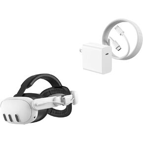 KIWI design Comfort Battery Head Strap and 45W USB-C Super Fast Charger Compatible with Meta Quest 3