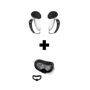AMVR Controller Grips Compatible with Meta/Oculus Quest 3S & AMVR Silicone Face Cover Compatible with Meta/Oculus Quest 3S Accessories
