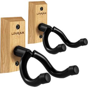 Guitar Wall Mount, 2 Pack Guitar Wall Hanger, Hardwood Wall Hook with Screws, U-Shaped Guitar Holder for Acoustic Guitar Electric Guitar Bass Banjo Mandolin, Guitar Wall Stand