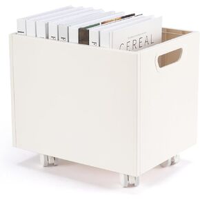CINPIUK File Box Rolling File Organizer with Wheels Stackable Storage File Boxes Portable Letter File Folder Box Book Box Document Organizer for Home Office Filing Storage Bin, 2Pcs