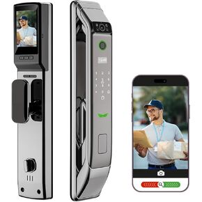 Smart Wi-Fi Door Lock with 3D Face Recognition, Fingerprint, Passcode, IC Card & Key, Video Doorbell & Intercom, Keyless Mortise Lock, USmart App Compatible