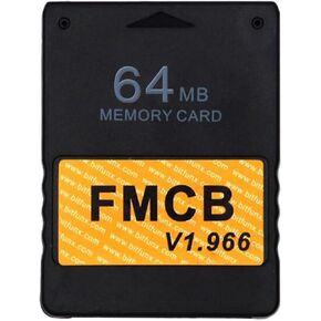 PS2 Fat FMCB Free McBoot Card v1.966, Memory Card for PS2 Fat Console - Plug & Play Video Game Adapter with No Lag (64MB Memory Card for PS2)