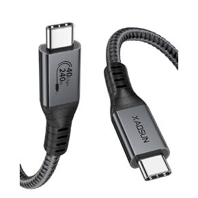 XAOSUN 240W USB 4 Cable for Thunderbolt 4, 3.3FT Right Angle and 240W USB 4 Cable, 40Gbps USB C to USB C Cable Compatible with Thunderbolt 4