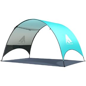 Beach Tent - Beach Shade Canopy Compact Fold (16.9x3.9″), Own Patent, 360° Ventilation, Large Side Storage Pocket, UV Protection Portable Sun Shelter for Beach (Blue, 90.5 * 59 * 53″)