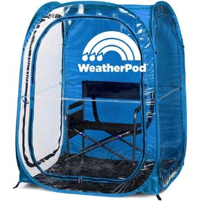 WeatherPod® The Original Shark Tank MyPod ™ 1-2 PORPON POD - ابق دافئًا وجافًا وخارجًا من الشمس - Weather Pod للرياضة أو المطر أو الرياح (Royal Blue ، 46 "L x 46" W × 59 "H)