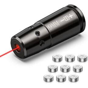 MidTen Bore Sight Laser 223 5.56mm/ 9mm Laser Bore Sight with Extra Batteries