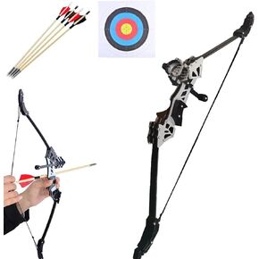 18.7-inch Bow and Arrow,Stainless Steel Mini Bow, Arrow Mini Reverse Bow, Mini Composite Bow, Metal Bow, Indoor Competitive Shooting Sports Shooting (18.7-inch)