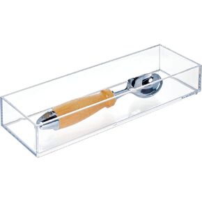 iDesign Plastic Makeup Drawer Organizer Tray - Vanity Organizer or Desk Drawer Organizer - Set of 6 - Clear