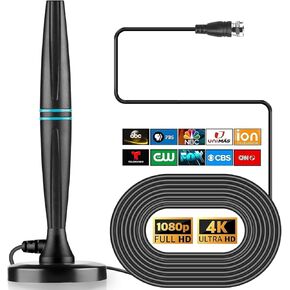 TV Antenna Indoor, Antenna for Smart TV Long Range for Local Channels Supports 4K 1080p for All TVs