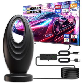 2025 TV Antenna for Smart TV and Old TV, 2200+ Miles Range HD Digital TV Antenna Indoor with 360° Signal Strongest Booster, Supports Local Channels 1080P 4K Reception for Home, RV, Camping 32ft Cable
