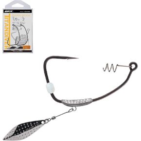 BKK TITANDIVER Swimbait Hook | 2X |Needle Hook Point | Super Slide Coating | Fixed Lead | Removable Teaser Blade | Locking Spring | Weedless Fishing
