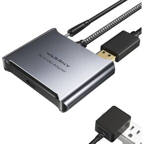 Warrky PSVR2 PC Adapter, PSVR2 Accessories [Aluminum Shell, Nylon-Braided Cable] Compatible with PSVR2, AR Glasses, Portable Monitor, DP 1.4 Cable&15W Power Supply Included