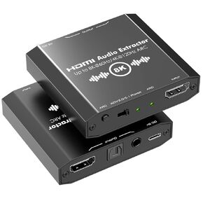 ALGOX 8K ARC HDMI Audio Extractor 4K@120Hz HDMI + Optical SPDIF + 3.5mm Output HDMI2.1 Audio Converter Extractor Splitter Support HDR10+ Dolby Atoms& Dolby Vision