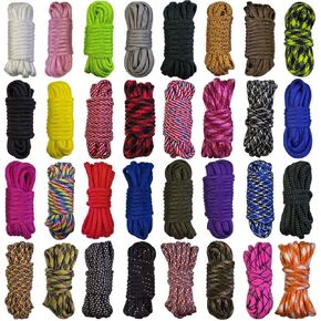 Paracord Crafting Kit, 32 Colors, 10 FT Each, 550lb Parachute Cord for Bracelets, Lanyards, Dog Collars, Idea for Gift (32Colors-A, Mixed)