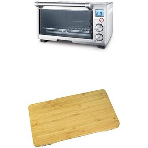 BREVILLE the Compact Smart Oven, Countertop Electric Toaster Oven BOV650XL with Breville BOV650CB Bamboo Cutting Board for use with BOV650XL Compact Smart Oven