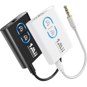 1Mii Bluetooth 5.3 Transmitter Receiver for TV to Wireless Headphones, Dual Link AptX Adaptive/Low Latency/HD Audio, Aux Bluetooth Audio Receiver Adapter for Home Stereo, Airplane, Boat, Gym