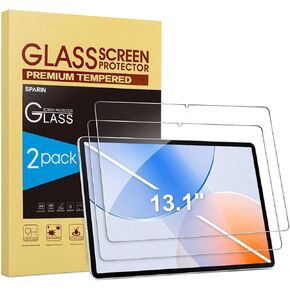 SPARIN 2 Pack Screen Protector for Samsung Galaxy Tab S10 FE Plus 13.1 Inch 2025, Tempered Glass for Samsung Tablet S10 FE+, Case Friendly Accessories, S Pen Compatible, HD Clear Film