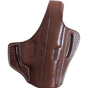 Leather OWB Holster for Glock 43 43X 42 - Full Grain Leather Pancake Holster - Thumb Break Design for Glock 42, Glock 43, Glock 43X, LC9s - Right Hand Draw