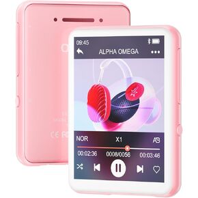MP3 Player with Bluetooth 5.4, 128GB Portable Music Player with 2.4" Full Touch Screen Built-in Speaker, FM Radio, Recorder, Supports MicroSD up to 128GB, Great for Kids and Sports（Black）