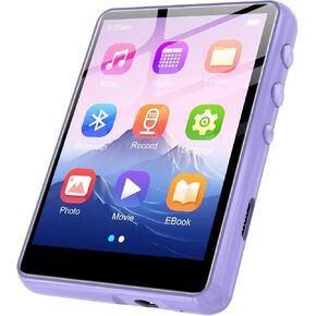 128GB MP3 Player with Bluetooth 5.4, 2.4" Portable HiFi Music Player with FM Radio/HD Speaker/E-Book/Photo/Video/Alarm Clock, Walkman Digital Music Player Earphones Included (Black)