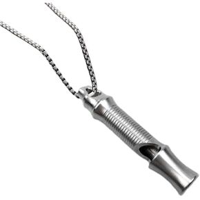 Titanium Emergency Whistle Cylinder Pendant Necklace for Men and Women – Compact, Lightweight, and Durable Emergency Whistle with High Decibel Output for Outdoor Adventures & Safety