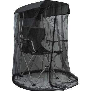 63" H Mosquito Net for Canopy Chair, Mosquitos Mesh Tent Black Chair Mosquito Netting with Zipper Opening and 35" X 32" Waterproof Roof for Fishing Camping Chairs Outdoors, Excluding Chair
