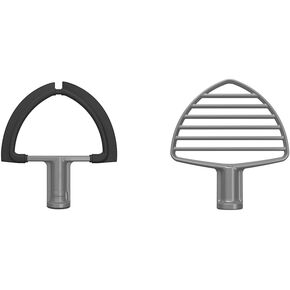 KitchenAid KDF7B Double Flex Edge Beater for Select Bowl-Lift Stand Mixers, Silver & Pastry Tilt Head Stand Mixer Beater Attachment, Silver