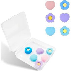 6 Pieces Replacement Heart & Flower Design Thumb Grip Caps Thumb Grips Analog Stick Cover Compatible with Nintendo Switch OLED/Lite and Joy Con Controller