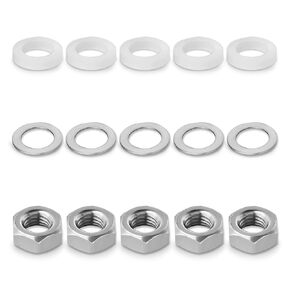5 Sets Pressure Cooker Gauge Fastener Pack 82248 Fit for Presto Pressure Canner Steam Gauge 85772 82237 82121 - Gauge Gasket Replacement Parts Including Rubber Gasket, Stainless Steel Nut and Washer