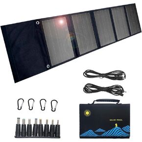 40W Solar Panel Charger for Mobile Phone, Power Bank, Pad, USB*2 5V3A,18V40W DC, Outdoor Travel