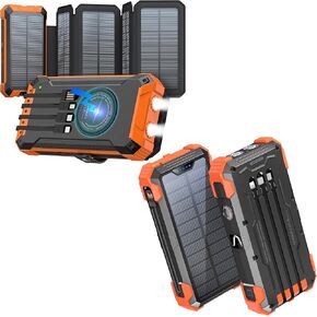GOODaaa Solar Charger with Five Solar Panels Plus 42800mAh Solar Power Bank
