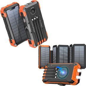 GOODaaa 42800mAh Solar Power Bank Plus Solar Charger with Five Solar Panels