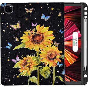 Case for iPad Air 13 Inch 2024, iPad Pro 12.9 inch 6th/5th/4th Gen 2022/2021/2020, Slim PU Leather Multi-Angle Shell Stand Cover with Auto Wake/Sleep, African American Women in Kuwait