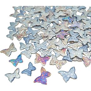 1.1lb Iridescent Butterfly Ceramic Mosaic Tiles for Crafts Bulk, Stained Porcelain Mosaic Pieces for Artwork,Garden Kit Decor