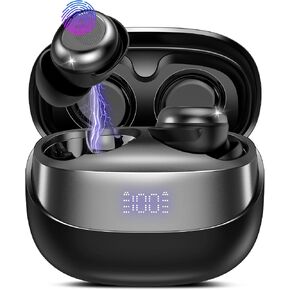 Sleep Earbuds Bluetooth 5.4 in Ear Light-Weight Headphones, Mini Sleep Headphones Small Design for Side Sleepers, 47H Playtime with Charging Case, Clear Calls Earphones, Mysterious Black