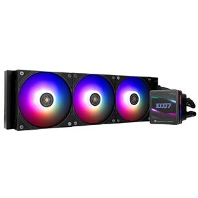 Thermalright Grand Vision 360 ARGB Black AIO CPU Liquid Cooler,IPS LCD Screen with 480x480 Resolution,for AM5/Intel LGA1851/1700,‘3.4 inch’Magnet-Absorbent LCD Screen for Images -Black