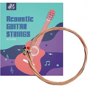 3 Pack Acoustic Guitar Strings 12-53 Guitar Strings Acoustic 6 String Set (Cuerdas para guitarra acustica) Incl. 4 picks Classical Guitar Strings Easy On Fingers & Excellent Sound