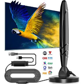 Digital TV Antenna - HDTV Antenna for Smart T V Indoor, Amplified Indoor Antennas with Signal Booster, Detachable Amplifier, TV Antenna for Local Channels