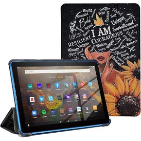 Case for Amazon Kindle Fire HD 8 & 8 Plus Tablet (10th 12th Generation, 2024/2022/2020 Release), Books Lover Girls Teen Women Lightweight PU Leather Stand Protective Cover with Auto Sleep Wake