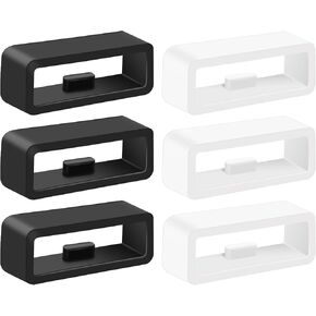 4/6 Pack Fastener Rings for Garmin Forerunner 645 245 165 158 55 45 Watch Bands, 20mm Silicone Replacement Watch Band Loop/Holder/Retainer/Clips
