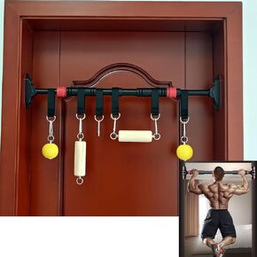 2 Pull Up Grips and 2 Balls,with Doorway Pull Up Bar Sets，Multi-Use NO Need Punch Adjustable Fits 24 to 36 inch Door Frames,Rock Climbing Holds Training,Finger Strengthener，Ninja Warrior