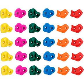 30Pcs Tree Rock Climbing Holds for Kids, Rock Wall Holds Climbing Rock Wall Grip for Indoor and Outdoor Warrior Obstacle Course Training Playground Mounting Hardware