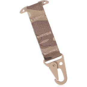 Tactical Belt Clip T-Mount Belt Key Holder Hanging Carabiner Clip Camouflage Elastic Strings Strap Plate Carrier Accessories Quick Release Key Suitable Sports Camping Hiking