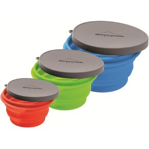 3 Pack Collapsible Silicone Bowl Bundle (Includes Small Red, Medium Green and Large Blue Bowl)