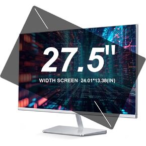 27.5 Inch Privacy Screen for Monitor Computer Screen Privacy Filter, Two Installation Methods-Nti Blue Light-Anti Scratching-Anti Glare, 16:10 Widescreen Monitor Privacy Film