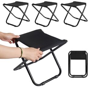 Camping Stool 4 Pack, Small Portable Folding Stool for Outdoor, Semi-Folding Foot Rest, Foldable Footstool for Picnic Fishing Hiking