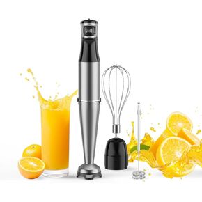 Immersion Blender Handheld 3 in 1 Anti-scratch Stick Blender with Whisk and Frother Hand Held Stick Blenders for Kitchen with Whisk, Milk Frother Attachemnts